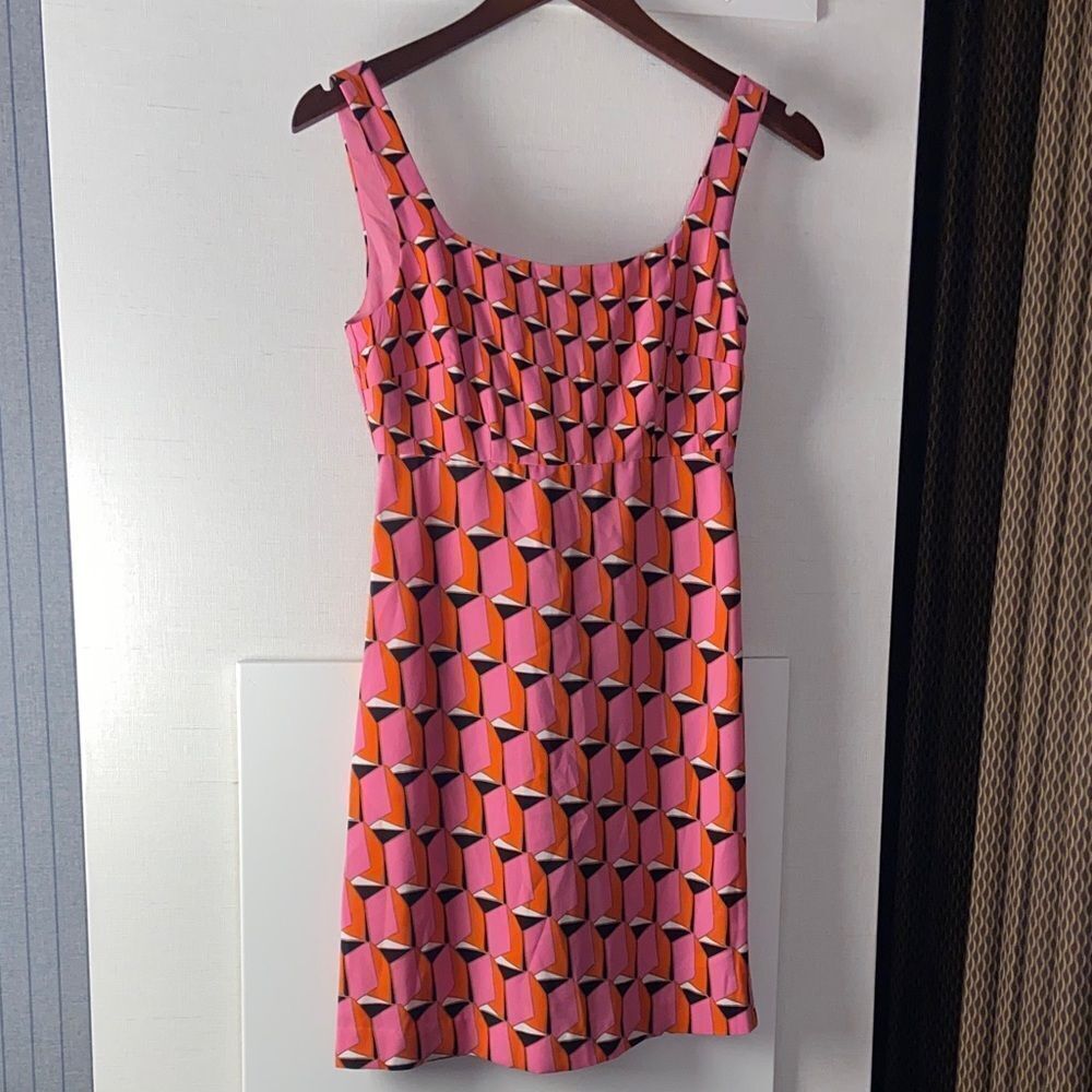 Diane Von Furstenberg Pink and Orange Geometric Tank dress size 00